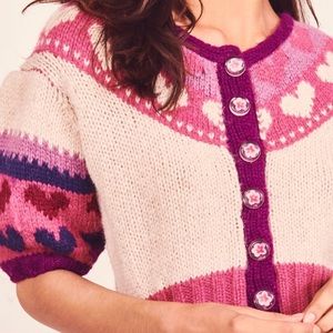 NWT LoveShackFancy Trinity Alpaca Wool Cardigan Sweater No Longer Sold Rare